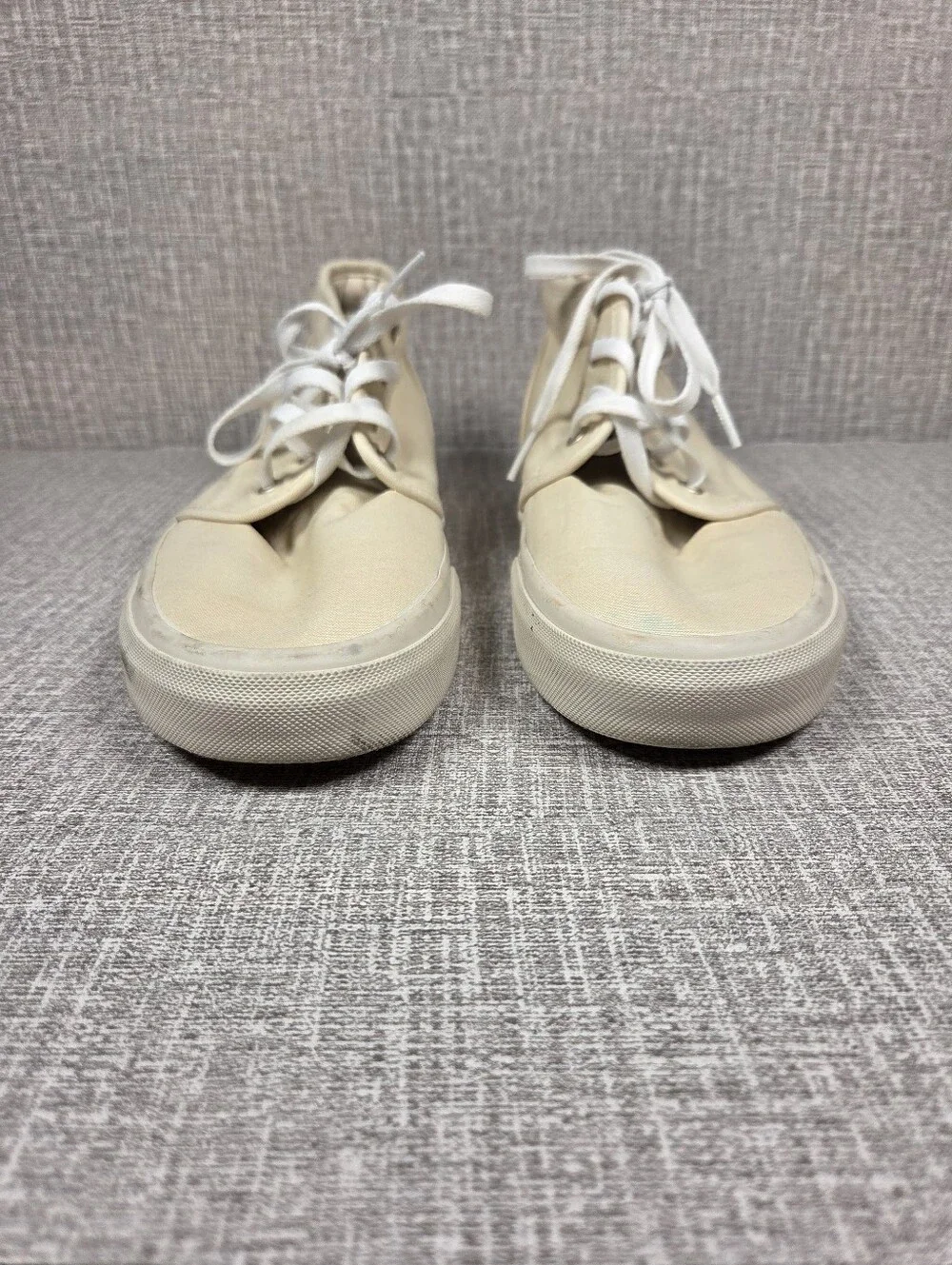 Polo Ralph Lauren Keaton Chukka Sneaker Boot Cream White Canvas  Men's Size 9.5